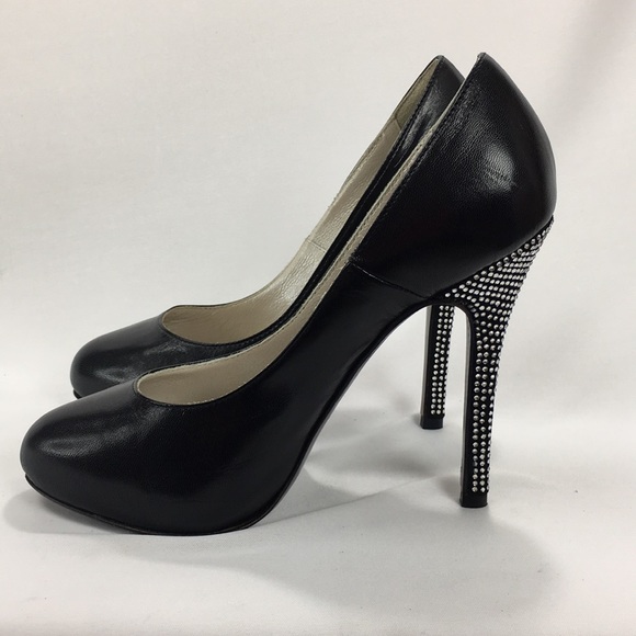 Claudio Milano les baisers des etoiles Shoes Black Crystal Made In Italy - Picture 3 of 4